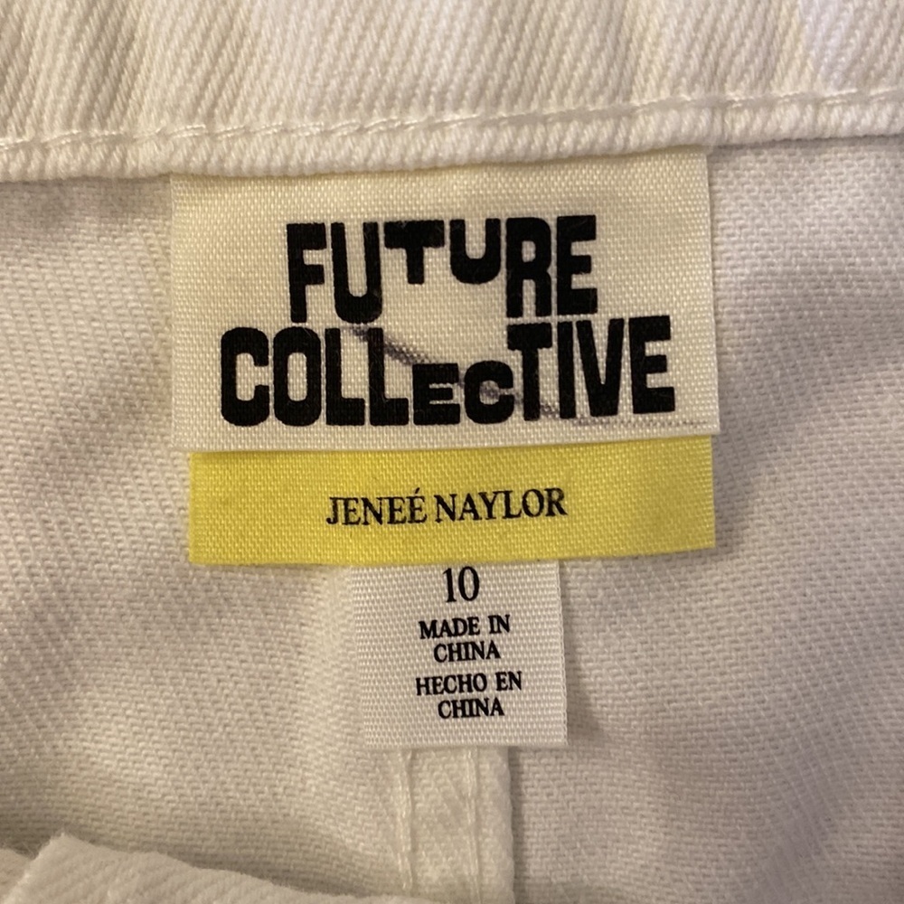 Future Collective Jenee Naylor white denim skirt.  Size 10 - Picture 2 of 7